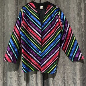 Vtg Boho Mexican Jacket Tachi Castillo Ribbon Large Mexico